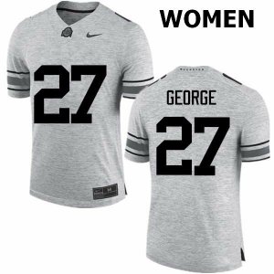 Women's Ohio State Buckeyes #27 Eddie George Gray Nike NCAA College Football Jersey On Sale DOC0744VW